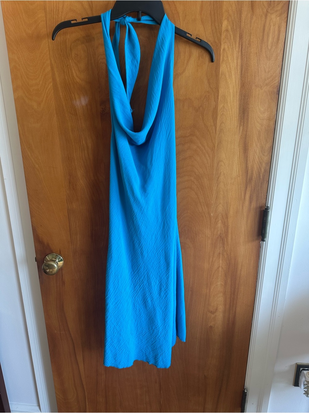 See You Monday Turquoise Backless Halter Dress